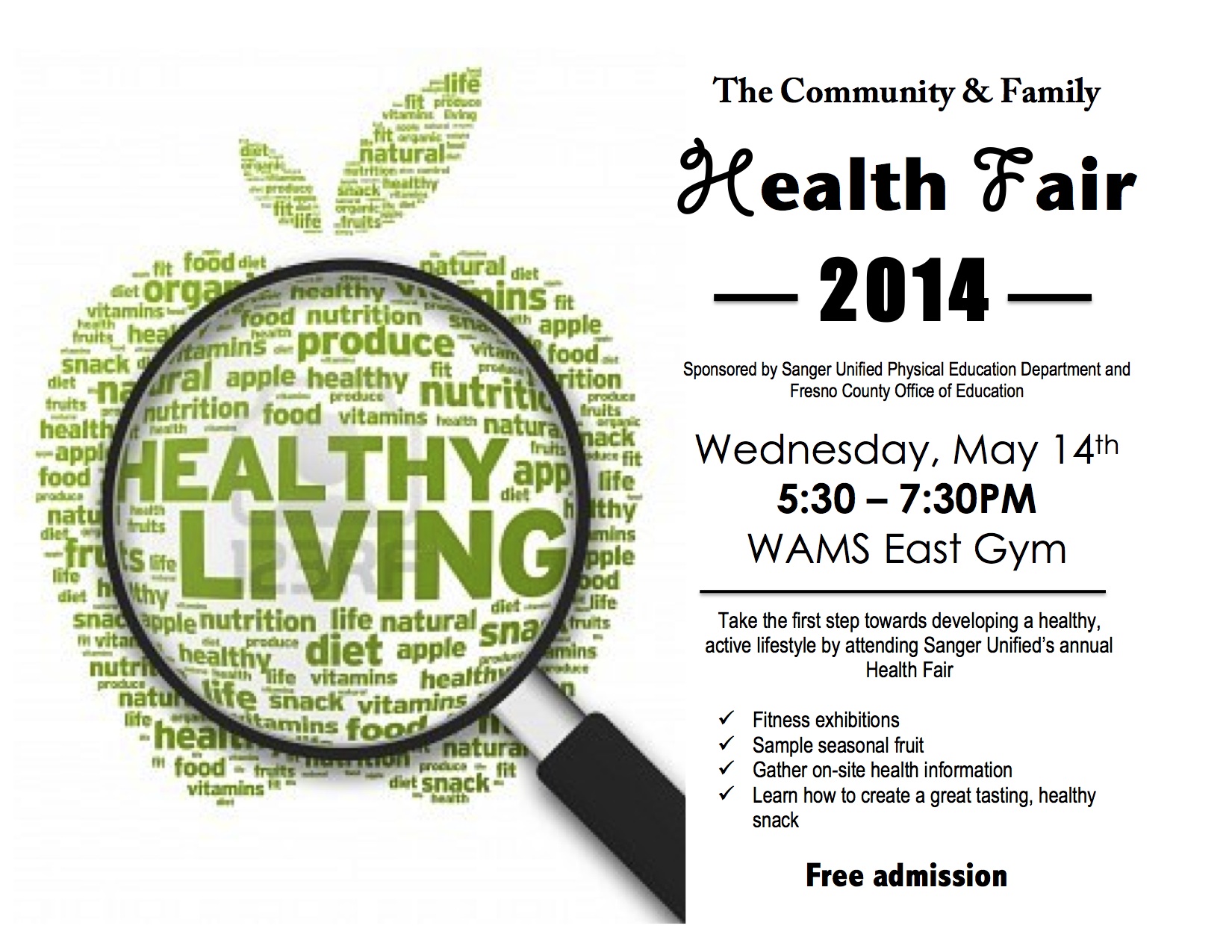 Community & Family Health Fair 22 - The Sanger Scene Throughout Health Fair Flyer Template