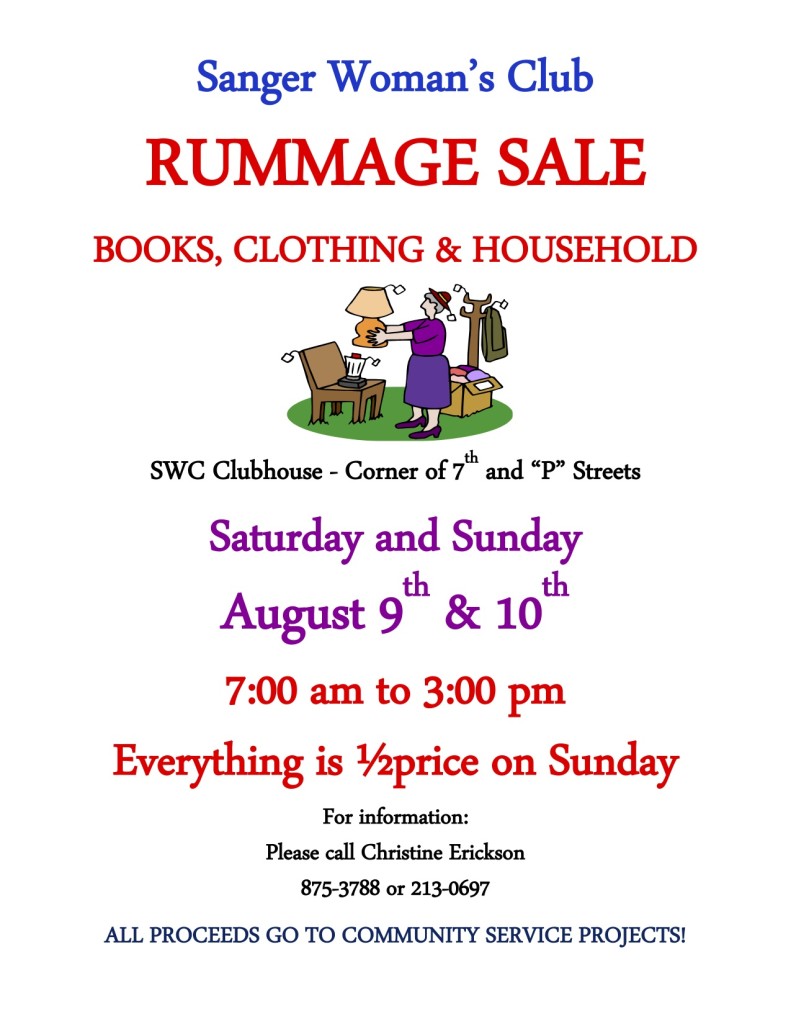Sanger Woman's Club Rummage Sale The Sanger Scene