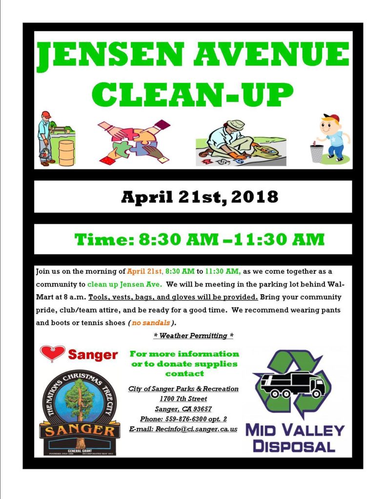 Jensen Avenue CleanUp The Sanger Scene
