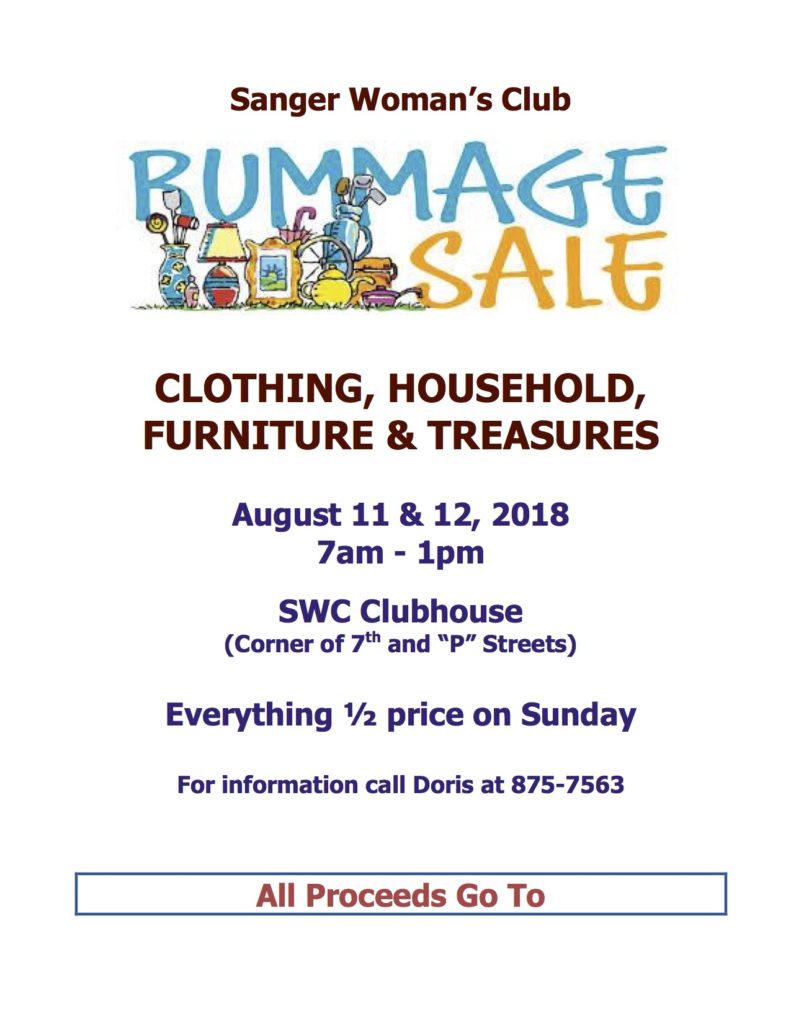 Sanger Woman's Club Rummage Sale The Sanger Scene